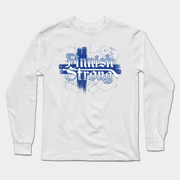 Finnish Strong - hockey in Finland Long Sleeve T-Shirt by eBrushDesign